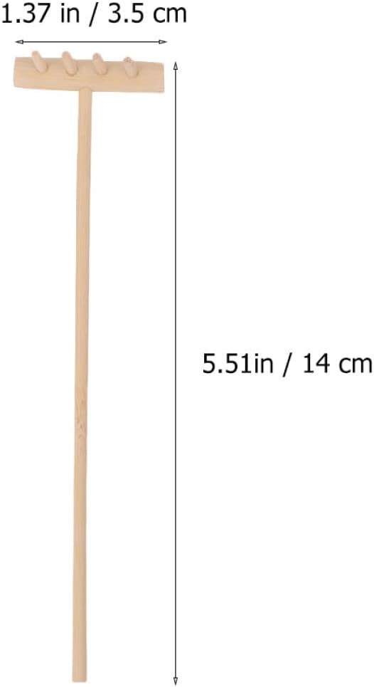 EXCEART 16 Pcs Mini Rake Zen Garden Tool Rake Desktop Zen Decor Zen Sand Rake Miniature Rake Dollhouse Rakes Tabletop Wooden Toys Zen Garden Accessory Juicy Bamboo Beech Child