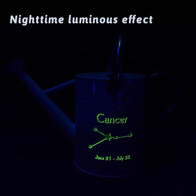 Metal Watering Can for Outdoor and Indoor Plants, Watering Can Decor, 1 Gallon (Cancer)