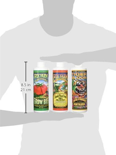 Fox Farm Liquid Nutrient Soil Trio- Pints: Big Bloom, Grow Big, Tiger Bloom (Pack of 3-16 oz. Bottles)