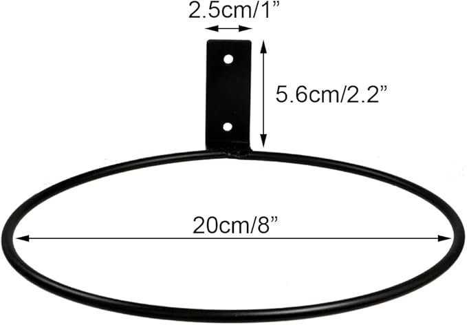 4 Pack 8in Flower Pot Holder Ring Wall Mounted Metal Planter Hooks Hangers Wall Bracket Wall Planter Hook (4, 8")