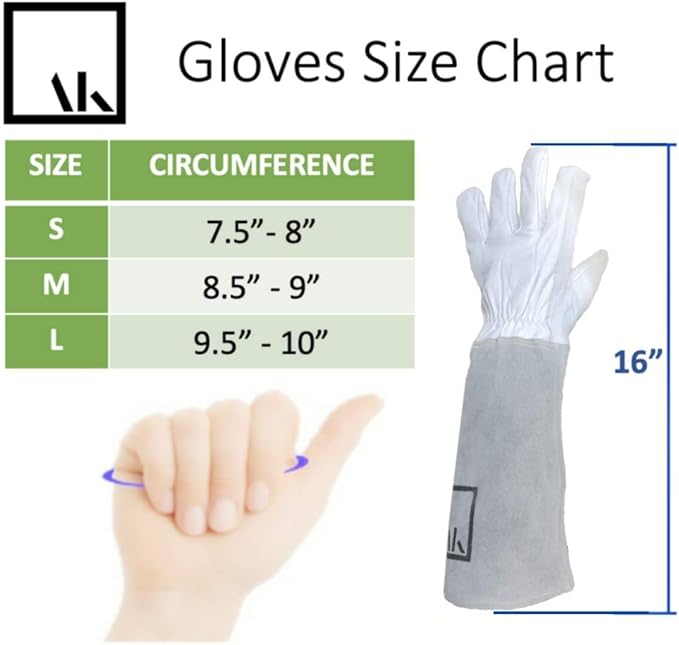 ArtAK Rose Pruning Gloves Garden Gloves Long Gardening Gloves for Women Leather Gauntlet Gloves Cut Proof Gloves Rose Gloves Thorn Proof Gloves for Rose Gardening Gloves White