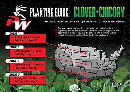 Clover/Chicory | Select Seed Blends | All Season Whitetail Deer and Turkey Perennial Food Plot Seed | Drought Resistant | Easiest Turkey and Deer Feeders | 5 lb Bag | 3-Pack