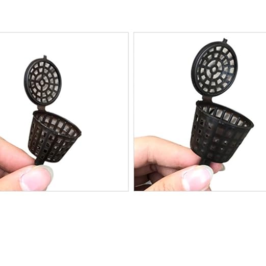 Happyyami 50Pcs Fertilizer Baskets Plastic Portable- Fertilizer Orchid Basket Fertilizer Mesh Basket with Lid Bonsai Fertilizer Box