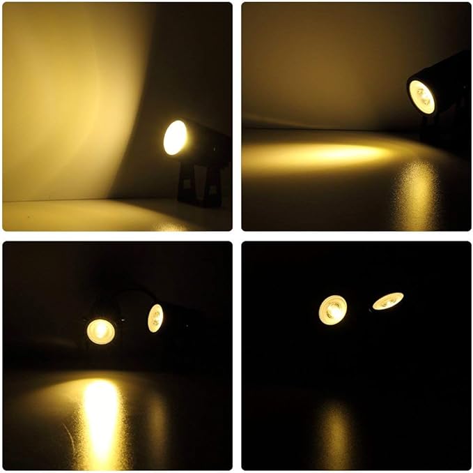 T-SUN Solar Spotlights 2W Outdoor LED Landscape Spot Light, 2-in-1 Waterproof Solar Powered Wall Lights Auto ON/Off with Dual Headlamp for Garden, Yard, Pathway(Warm White)