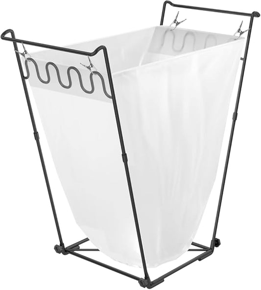 Outdoor Garden Trash Bag Holder Frame - Leaf Bag Support Stand Multi-Use Metal Garbage Bag Holder Holds 30-45 Gallons Bag for Camping Leaves, Gardening Party, Yard Weeding (Matte Black)