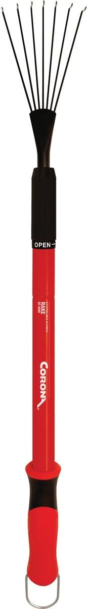 Corona GT 3050 Extendable Handle Rake, Extends reach to 34 inches, Red, 18"-36"