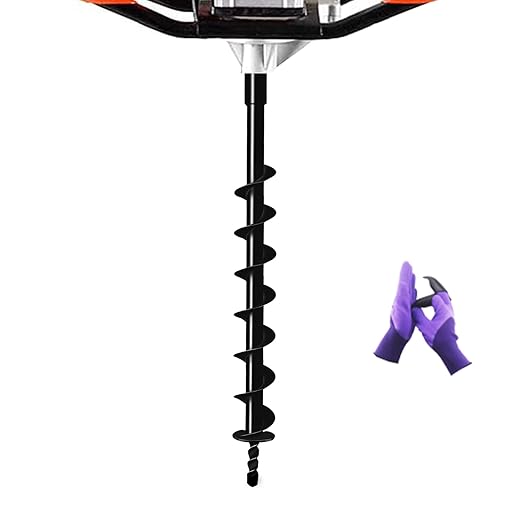 Heavy-Duty 2" Earth Auger Drill Bit - 31.5" Long Carbon Steel Spiral Bit Post Hole Digger for Planting Trees, Fence Posts, Deck & Patio Gardening & DIY Projects - Fits 3/4" Drill Heads