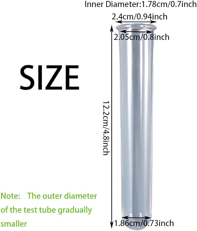 18Pcs Clear Test Tubes for Plant Propagation Station Hydroponic/Flowers for Home Office Desktop Decoration (18pcs)