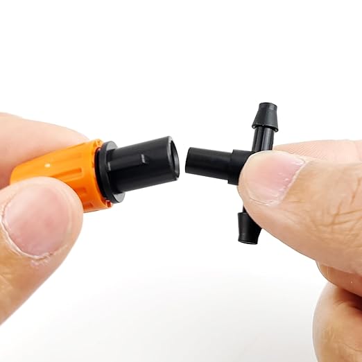 GXXMEI 80PCS/Set Micro Spray Adjustable Flow Irrigation Drippers, 1/4 Inch Garden Adjustable Sprinkler drip Irrigation Mister Heads with 3 Tee Irrigation Misting Drip Kit (40Pairs)