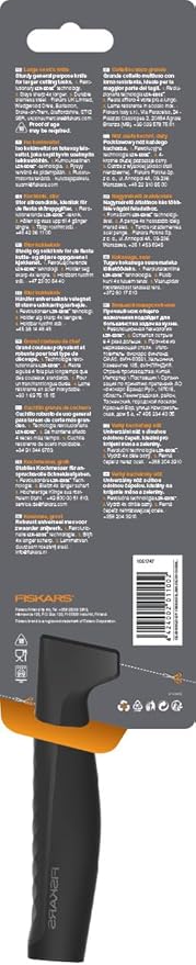 Fiskars Hard Edge Large 7.9" Chef Knife - Japanese Stainless Steel Blade Stays Sharp for Everyday Use - Non-Slip Handle for Effortless Cutting - Dishwasher Safe