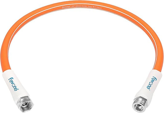 Fevone 3 ft Garden Hose, Hose Reel Leader Hose, Hybrid Polymer, Kink Resistance, Flexible, Durable, Leak Free, Aluminum Fittings, 3/4" GHT, 5/8" ID, 600 Psi, Drinking Water Safe