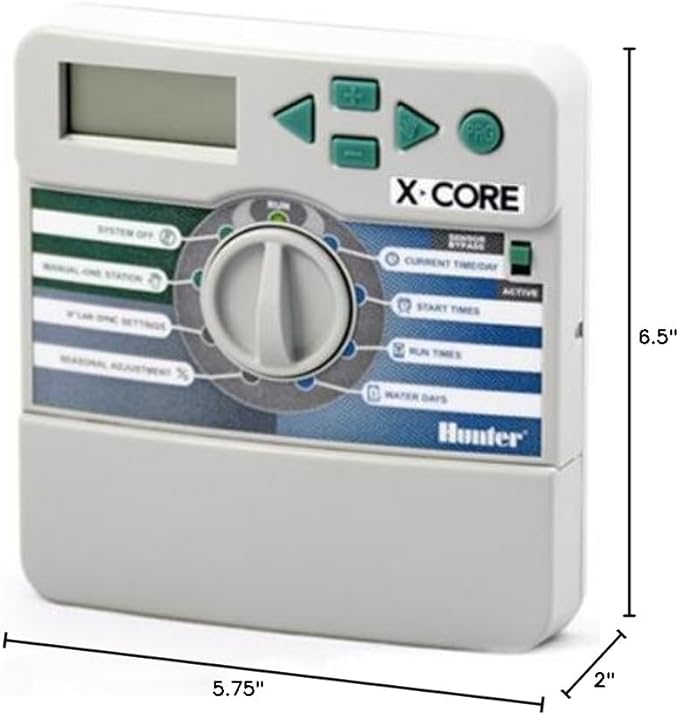 Hunter Sprinkler XC400I X-Core 4-Station Indoor Irrigation Controller, Small, Gray