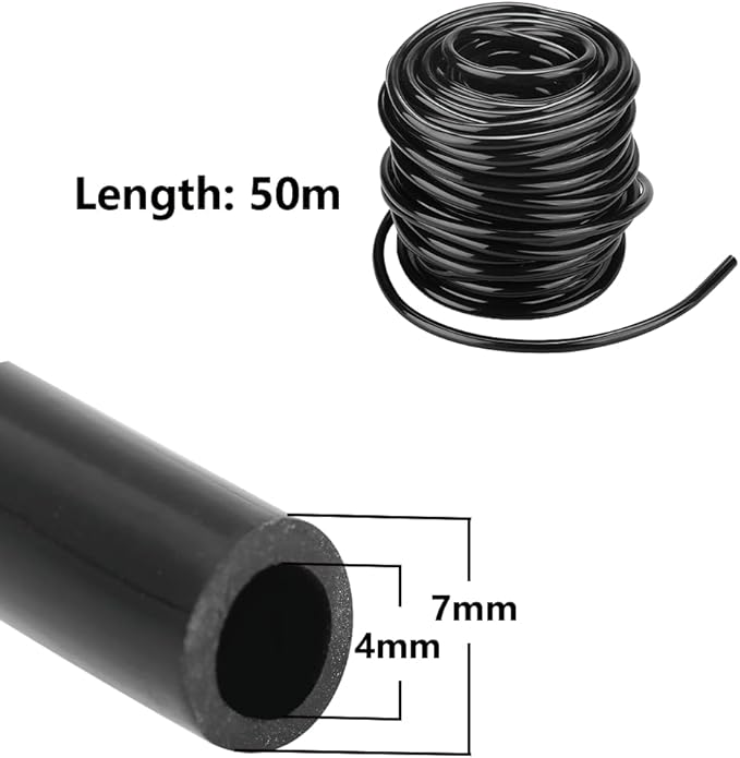 1/4 inch Garden Watering Tube, 4mm Water Tube Irrigation System Hose Blank Distribution Line Plant Drip Automatic Pipe DIY Agriculture Hydroponics Misting Tubing Patio Lawn Yard Greenhouse Outdoor