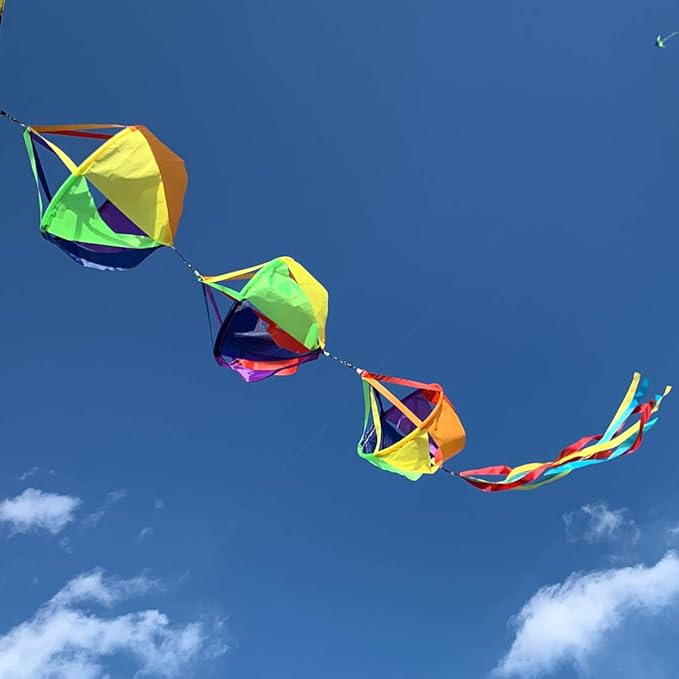9KM DWLIFE 62" Fashion Windsocks Wind Twister Spinners Rainbow Kite Socks Flag Garden Yard Decoration