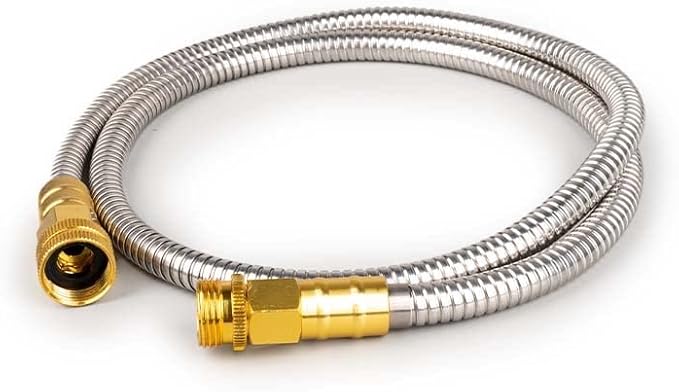 Stainless Steel Garden Hose: Durable Quality Metal with High-pressure Water Output for Gardeners(3FT)