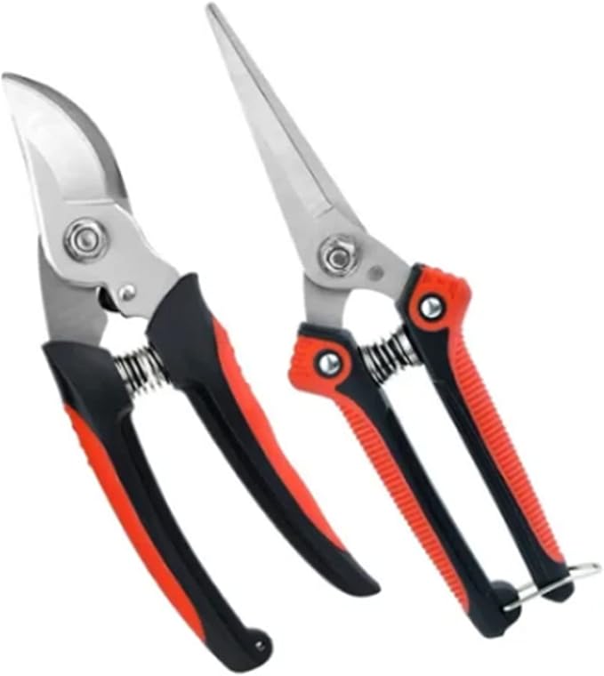 Garden Pruning Shears, Hand Pruner Scissor Tree Trimmers Secateurs Potted Cutters Snips Branch Plant Hedge Clippers Gardening Tool Stainless Steel Blades for Home Loppers Flower Bonsai Trimming
