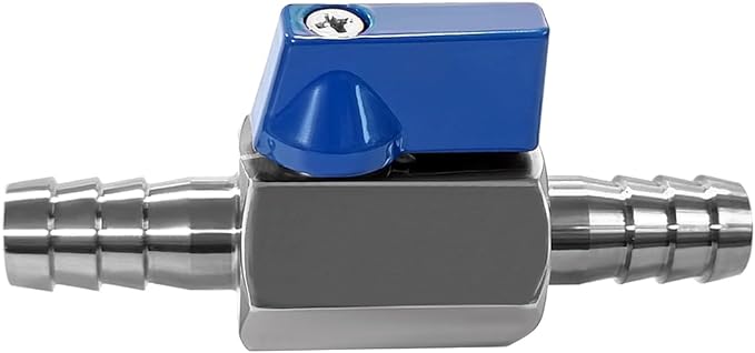 Beduan 1/2” Hose ID Barb Ball Valve 304 Stainless Steel Mini Shut Off Valve for Water Gas Fuel Drip Irrigation and Aquariums(Pack of 2)