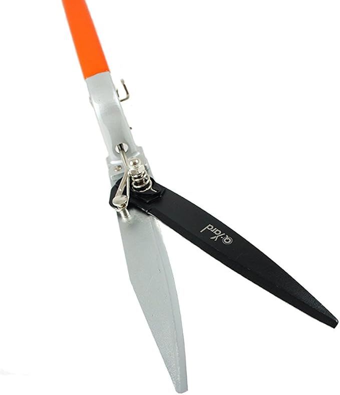 Q-yard QY-741F Flower Bed and Grass Shear - Extra Sharp Garden Hand Pruners, Easier Cutting, Comfortable Ergonomic, Less Effort - Gardening Scissors for Men & Women , Orange