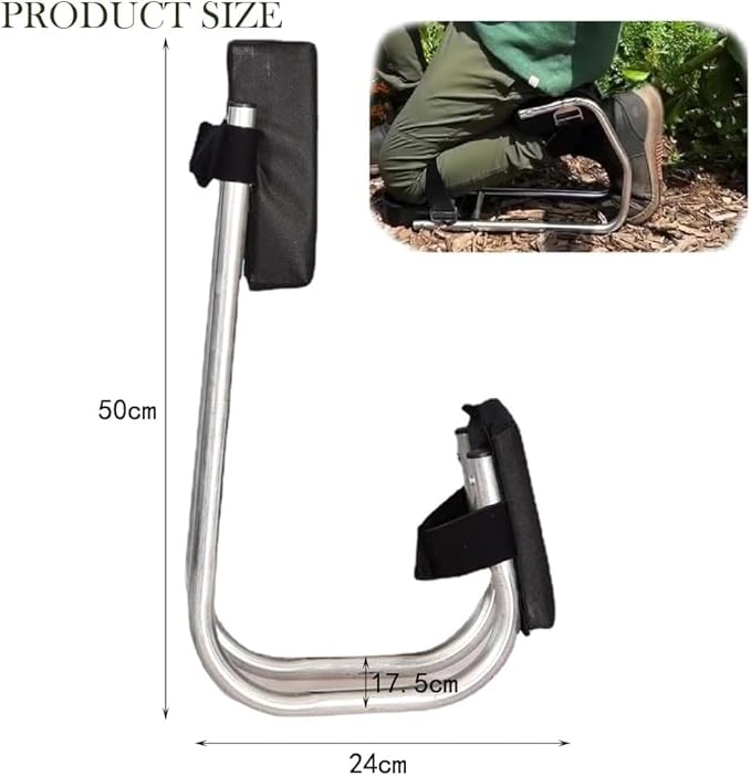 New Knee Seat for Gardening, Protecting Knees, Labor-Saving Tools for Farm Work, Strap on Kneeling Device for Garden (2PC-Silver)