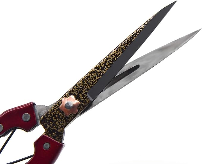 Grass Shear Sheep Shear Alpaca Shear - Coated Wear-Resistant Handle, Manganese Steel Double Blade, Strong Spring Suitable For Cattle And Sheep and Horse Hair Hand-Cut (Red 10.2 inches)