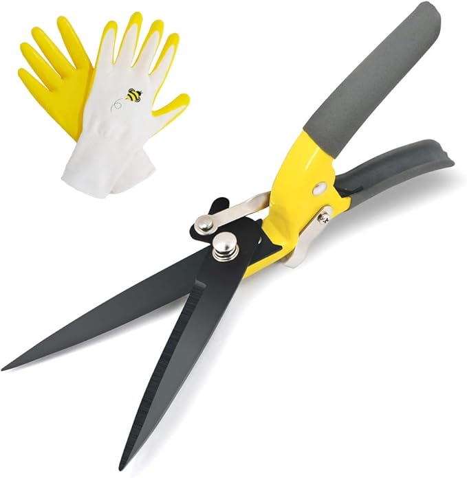 Jardineer Grass Shears Handheld, Razorsharp Hand Grass Clippers, Non-Slip Grass Clippers & Shears, Grass Shears Manual for Lawn, Hand Shears and Clippers for Grass