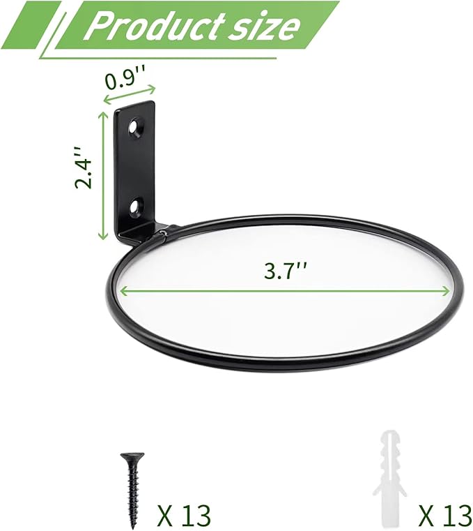 6 Pack 4 Inch Wall Flower Pot Holder Ring Plant Hanger, Metal Planter Hooks Wall Mounted Bracket Heavy Duty for Outdoor Indoor