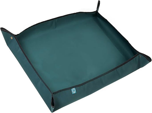 KONMAY Foldable Waterproof Repotting Mat for Indoor and Outdoor Plant Transplanting and Soil Mess Control - 20''X20'' Thicken Potting Tray Gardening Mat for Succulent Repotting