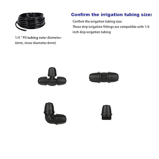 1/4" Drip Irrigation Fittings, Lock Barbed Tee Connectors for 1/4 Inch Drip Irrigation Tubing,Drip Irrigation System Kit Parts-Pack of 30