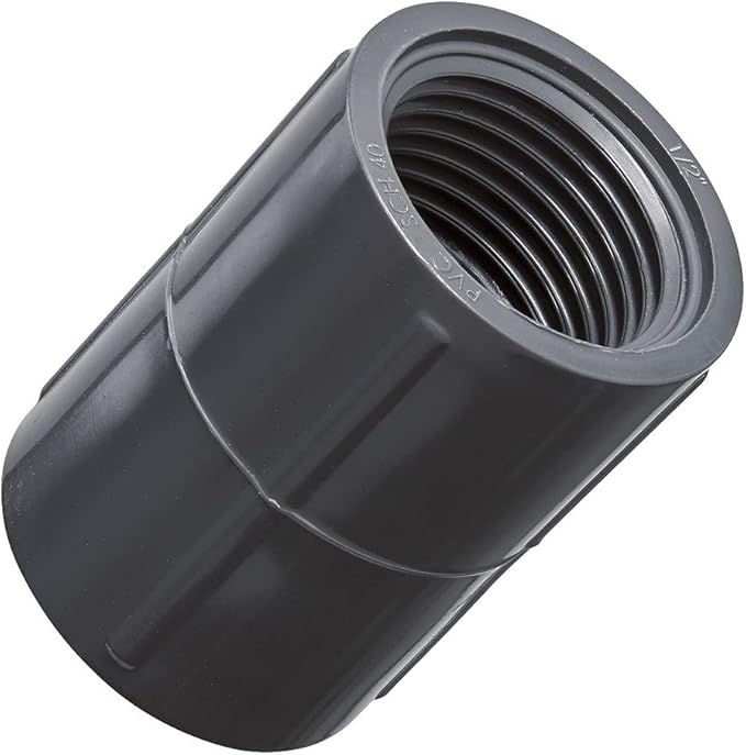5 Pack - Orbit 1/2 Inch Female Thread PVC Coupling for Sprinkler Pipe