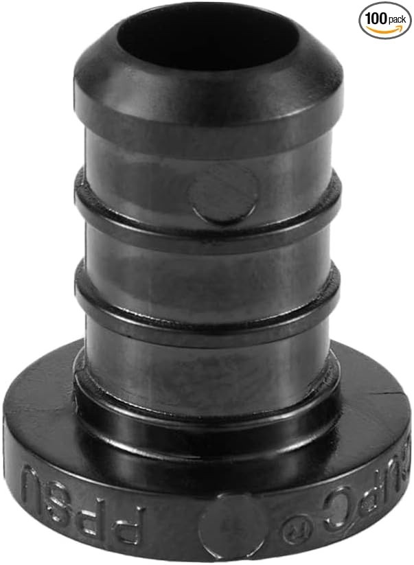 100-Pack EFIELD Pex Fittings Poly PPSU Barb Crimp 1/2-inch Plug (End Cap) For Pex Tubing, (1/2-inch)