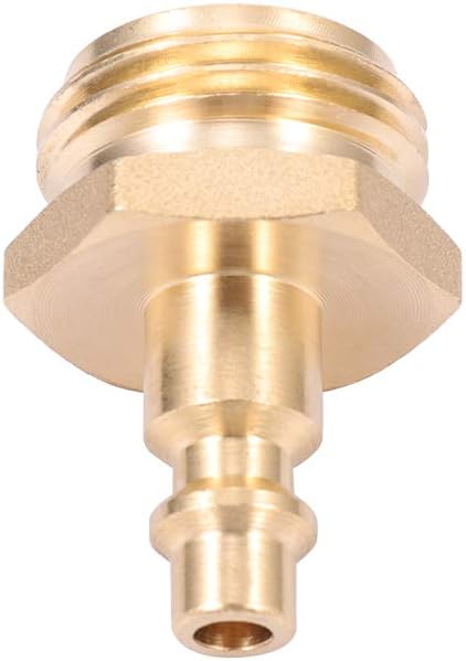 Air Compressor 1/4" Quick Connect Plug To GHT 3/4" Garden Hose Faucet Blow Out Adapter Fitting For Winterize Sprinkler Systems, RV, Camper, Outdoor Plumbing, Garden Hose 2pcs (MALE)