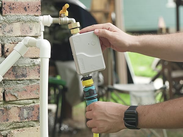 ECOWITT Wittflow Sprinkler Timer, WFC01 Smart Watering Timer, Need to Connect to GW2000 Wi-Fi Hub, Built-in Water Flow Meter and Temperature Sensor, NPT Thread, Intelligent Irrigation