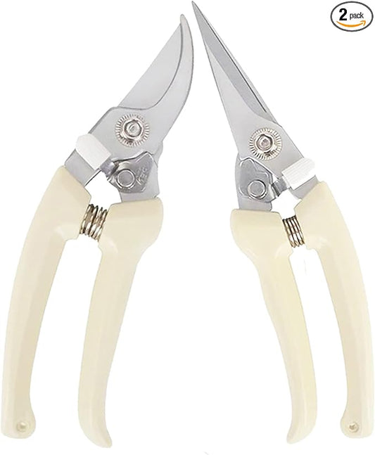 Pruners, pruning shears heavy duty, premium garden scissors for hedge, bonsai, floral, small stem, orchard and vegetable pick, upgraded, gardening tools anvil snips, plant clippers 2 pack