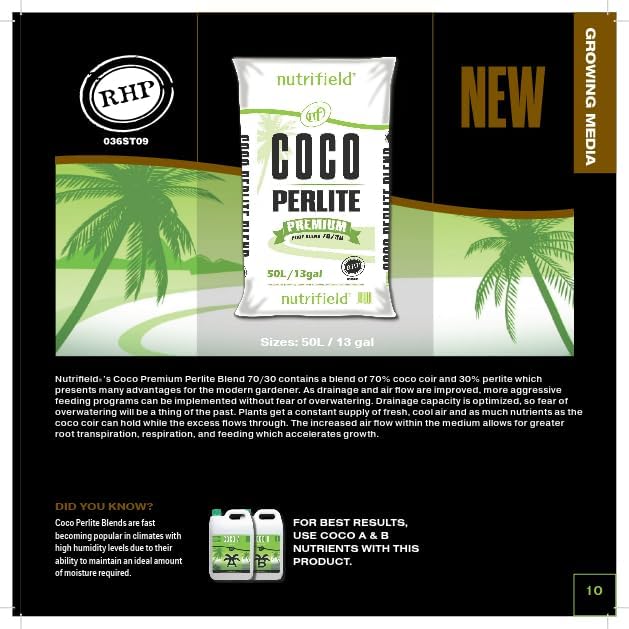 Coco Coir Perlite Mix Potting Soil - 70/30 Blend - Pre Buffered Plant Soil with Calcium, Organic Coconut Coir & Perlite for Plants - Garden Soil for Hydroponic, Indoor & Outdoor Gardening