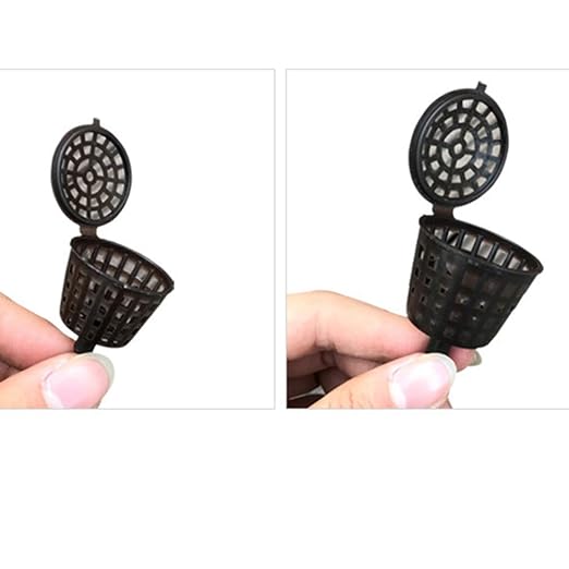 Happyyami 50Pcs Fertilizer Baskets Plastic Portable- Fertilizer Orchid Basket Fertilizer Mesh Basket with Lid Bonsai Fertilizer Box