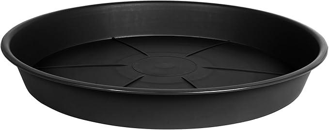 1 Pack of Plant Saucer Tray 14 inch, Heavy Duty Plastic Pot Plant Drip Trays Saucers for for Indoors Outdoor, Plant Water Tray for Planters (14", Black)