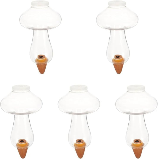Yardwe 5PCS Plant Watering Globes, 300ML Self-Watering Bulb Mushroom Shape Watering Bulb Plant Waterer Stakes for Indoor Outdoor Plants