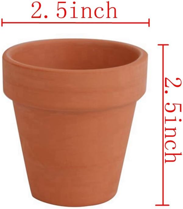 24pcs Small Mini Clay Pots, 2.5'' Terracotta Pot Clay Ceramic Pottery Planter, Cactus Flower Terra Cotta Pots, Succulents Nursery Pots, with Drainage Hole, for Indoor/Outdoor