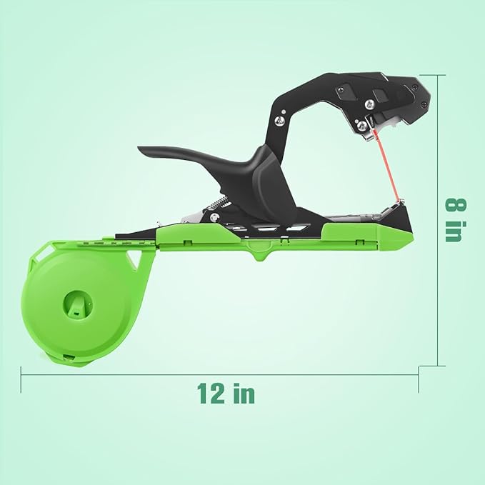 FUNTECK Professional Plant Tying Machine to Bind Tomatoes and Grapes Effortless Garden Tape Tool for Gardeners Farmers, Including Spare SK5 Blade, Garden Tapes and Staples, Green/Black
