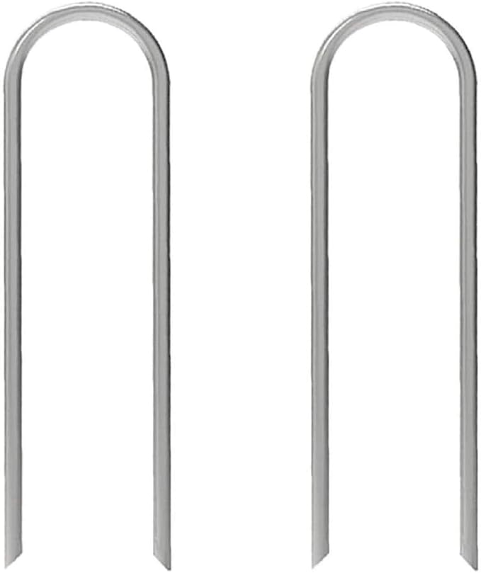 AAGUT 6 Inch Garden Pins 50 Pack Drip Irrigation Tubing Stakes Landscape Staples Heavy Duty 11 Gauge Securing Pegs Galvanized Lawn U Pegs for Soaker Hose, Chicken Wire, Weed Barrier Fabric, Dog Fence