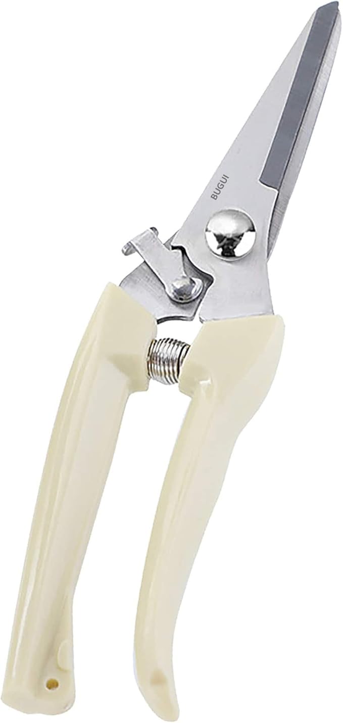 BUGUI Lightweight Garden Scissors - 7.5" Straight Blade Gardening Tool, Sharp Flower Shears for Cutting Flowers, Trimming Plants, Bonsai, Fruits Picking