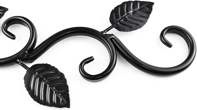 NSBELL 4PCS Plants Hangers Outdoor Indoor Decor, Wall Hooks for Hanging Plant Bracket, Plant Hooks for Bird Feeder, Wind Chime, Lights, Lanterns (Black-4PCS)