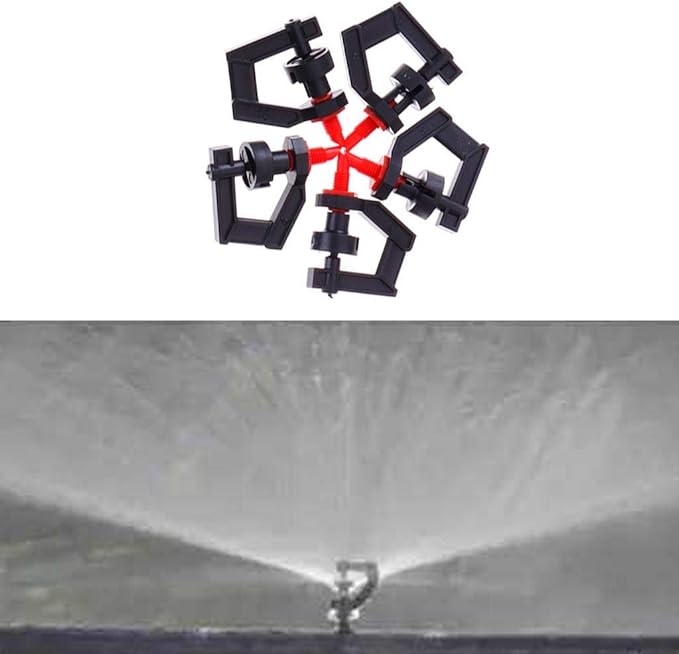 100Pcs G Type 360° Micro Rotary Tripod Nozzle Sprinklers Head Refractive Misting Irrigation Plant Rotating Refraction Sprinkler Atomizing Nozzle Lawn Watering Dripper System Garden Sprayer Atomizer