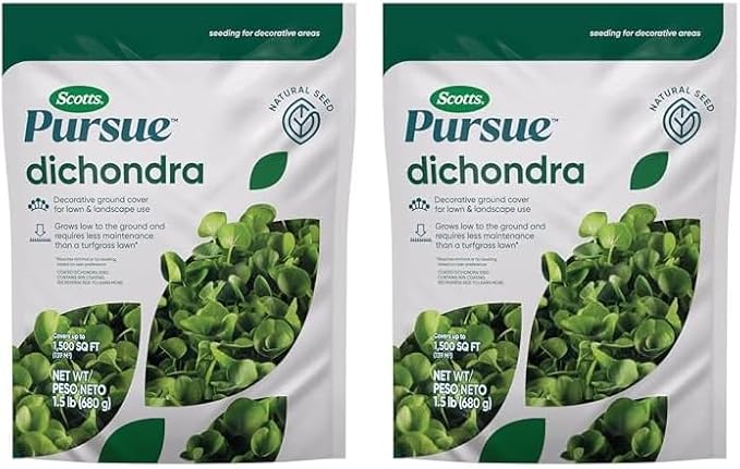 Scotts Pursue Dichondra with Natural Seed, Seeding for Decorative Areas, 1.5 lbs. (Pack of 2)