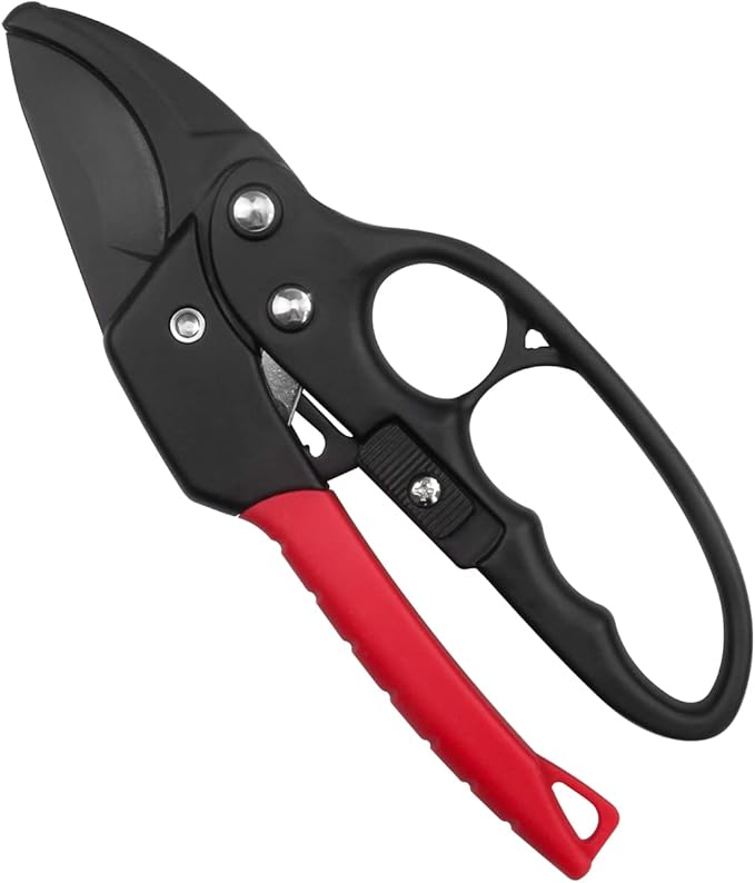 8" Professional Ratchet Pruning Shears,Anvil Groove Design, Reinforced Design Handle,Garden Tool,for Weak Hands and Gardening Gift for Any Occasion