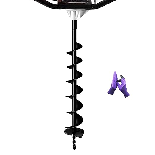 4" Earth Auger Drill Bit - Heavy-Duty Steel Spiral Bit for Post Hole Digging, Planting Trees, Bulbs, Fencing - Fits 3/4" Auger Power Heads (31.5" Long)