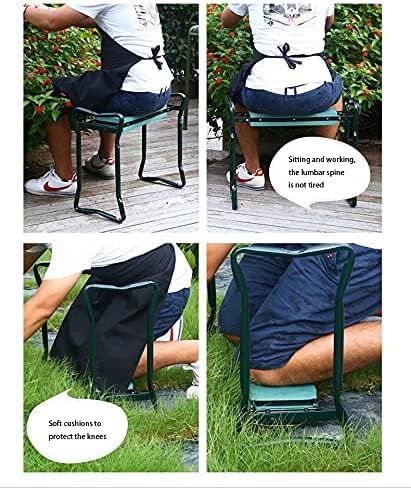 2-in-1 Garden Kneeler and Seat Gardening Chair Protects Your Kneesb Foldable Garden Bench Garden Stools Bench Comes with A Free Tool Pouch EVA Foam Pad (Light Green)