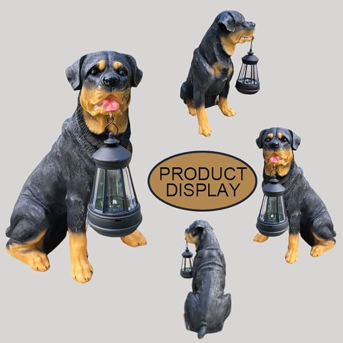 NASKY The Resin Handicraft Solar - Powered Hanging Lamp in The Shape of A Simulated Puppy of The Courtyard is Suitable for Places Such As Courtyards, Gardens and Balconies (Ronaway Dog)