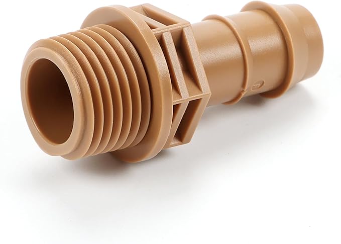 12 Pieces 1/2 Inch PVC to 1/2 Inch Drip Irrigation Adapter Fittings, 1/2" Male Pipe Thread(MPT) x 1/2" Drip Line Barbed Coupling Connectors 1/2-in PVC to 1/2-in Poly Tubing Adapter
