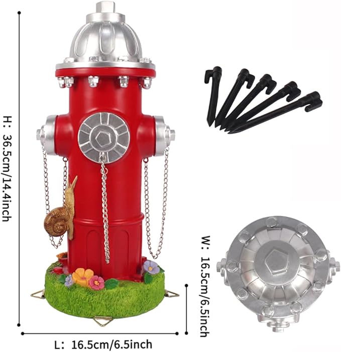 Large Dog Fire Hydrant Pee Post Training Statues with Snail Puppy Pee Training Post Resin Garden Fire Hydrant Figurines for Indoor Outdoor Decor